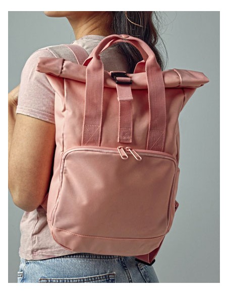 BAG-BG118S-Recycled Mini Twin Handle Roll-Top Backpack 2